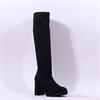 Miss Elastic Hilary Platform Long Boot - Black Suede